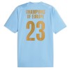 Officiële Voetbalshirt + Korte Broek Manchester City Champions of Europe Thuis 2023-24 - Kids